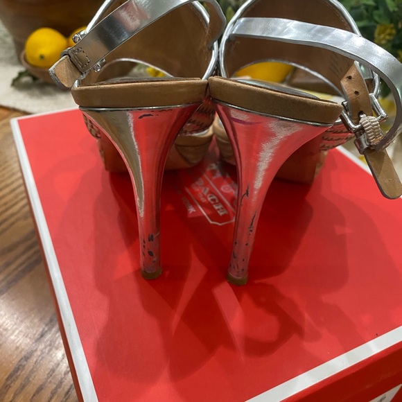 Coach Steffi Silver Mesh Slingback Sandals - Picture 4 of 8